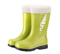 Ladies Garden Shoes Rain Boots Korean Mid Calf Fashionable Women's Water Shoes Rainy Day Mom Boots Rubber Shoes Rain Boots Flat Ankle Boots for Women UK (Green, 6)
