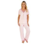 Ladies Gaspe Supersoft Short Sleeve Pyjama GL07703 Pink Print Large