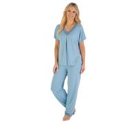 Ladies Gaspe Supersoft Short Sleeve Pyjama GL07703 Solid Blue XL