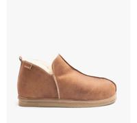Ladies Genuine Sheepskin Hard Sole Annie Bootie Slippers Very Warm ,Cognac