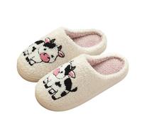 Ladies Gifts Outdoor Slippers for Women Size 9 Cozy Wide Fit Womens Women's Fuzzy Cat Print Indoor Slides Comfortable Open Toe Flat Home Footwear Fall Winter Seasons Black