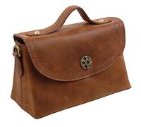 Ladies Girls Mini Grab Bag Mala Vintage Tan Leather TUDOR Collection