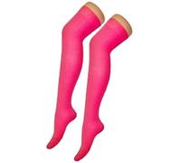 Ladies Girls Over The Knee Socks Back To School In Black And White Size 4-7 Uk Euro 37-42 (Pink)
