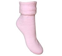 Ladies & Girls Super Soft Thermal Fleece Lined Warm Winter Bed Socks (Pink)