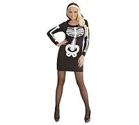 Ladies Glam Skeleton Girl Costume Large UK 14-16 for Halloween Fancy Dress