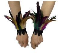 Ladies Gloves - Women's Feather Gloves A Pair Witch Carnival Carnival