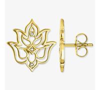 THOMAS SABO Ladies Gold Plated Diamond Lotus Flower Ornamentation Earrings D_H0007-924-39