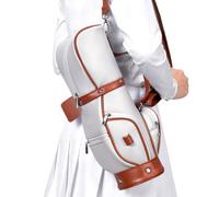 Ladies Golf Bag - Elegant Tee Holder Soft Leather Bag Fashion Shoulder Bag | Multifunctional Storage Portable Shoulder Bag for Outdoor Practice Men Women Golf Sports Training