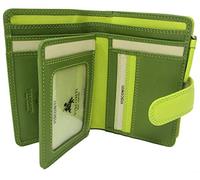 Ladies Gorgeous Visconti Rainbow Leather Multi Compartment Purse Wallet RFID Secure RB51 (Lime Multi)