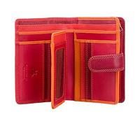 Ladies Gorgeous Visconti Rainbow Leather Multi Compartment Purse Wallet RFID Secure RB51. (Red Multi)