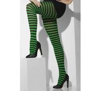Womens Adult Halloween Green Striped Gothic Fancy Dress Cosplay Tights