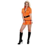 Ladies Guilty Inmate Costume Small UK 8-10 for Prisoner Convict Jail Fancy Dress