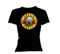Ladies Guns n Roses Bullet Logo Official Rock Heavy Metal Music Tee T Shirt Womens (Large)
