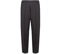 Ladies Half Elasticated Trouser Womens Stretch Waist Casual Office Work Formal Trousers Pants with Pockets Plus Big Size(Brown,UK 24/25 Inch Inside Leg)