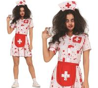 Ladies Halloween Bloody Nurse Fancy Dress Costume Womens Nerse Outfit New fg