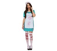 Ladies Halloween Bloody Nurse Uniform Fancy Dress Costume Outfit Zombie Doctor