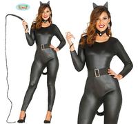Ladies Halloween Cat Lady Fancy Dress Costume Cat Woman Catsuit Outfit New fg