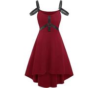 ladies halloween costumes adult Halloween Dresses for Women Renaissance Vintage Dress Bodycon Cosplay Medieval Costume Gothic Vampire Outfits Red XXL