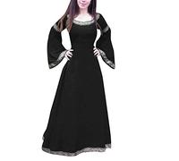 Ladies Halloween Costumes Women's Viking Dress Vintage Medieval Viking Dress Renaissance Victorian Cosplay Clothing Medieval Dresses Trumpet Sleeves Long Theatre Halloween Costumes Wedding Party