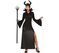 Ladies Halloween Evil Fairy Fancy Dress Costume maleficent type Outfit Black fg