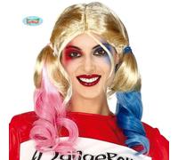 Ladies Halloween Fancy Dress Wig Coloured Pigtails Wig Harley Type Wig New fg