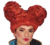 Ladies Halloween Fancy Dress Witch Wig Ginger with Side Curls Hocus Wig New fg