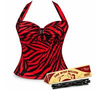 Womens Halloween Fancy Dress Zebra Top Willow Prop Costume Set Obsessed