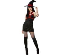 Ladies Halloween Fever Black Satanic Witch Costume