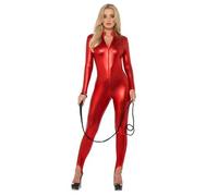 Ladies Halloween Fever Miss Whiplash Catsuit Fancy Dress Costume