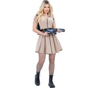 Smiffys Official Ghostbusters Ladies Costume Dress with Belt Womens Licensed Fancy Dress Outfit for Halloween Parties and Film Themed Events, X-Large