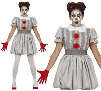 FIESTAS GUIRCA Gray Dress Clown Fancy Dress Costume Adult Woman Size S 8-10