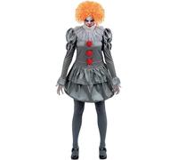 IT Chapter Two Pennywise Costume Ladies Halloween Licensed Clown Fancy Dress