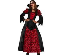 Ladies Halloween Red Vampiress Fancy Dress Costume Womens Vampire Outfit fg
