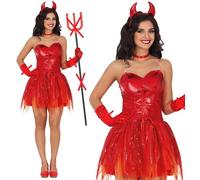 Ladies Halloween Sexy Devil Fancy Dress Costume Womens Devil Demon Outfit fg