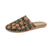 Ladies Halloween Slippers Novelty Bathroom Fluffy Memory Foam Slippers Winter Warm Slip On Flat Casual Shoes Cute Preppy Stuff Indoor and Outdoor