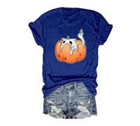 Ladies Halloween T-Shirt Shirt Women Season Shirts Cute Tshirt Graphic Tees Fall Short Sleeve Tops Running Top