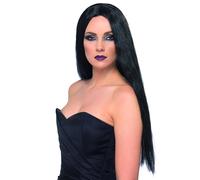 Ladies Halloween Witch Fancy Dress Long Straight Wig 61cm Black New by Smiffys