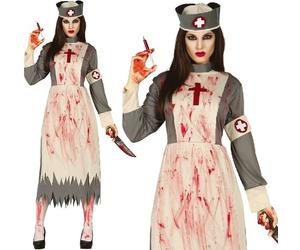 Ladies Halloween Zombie Dead Nurse Fancy Dress Costume Womens Grey Outfit New fg
