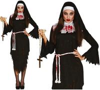 Ladies Halloween Zombie Nun Fancy Dress Costume Womens Horror Nun Outfit New fg