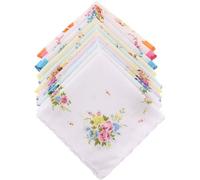 Ladies Handkerchiefs, 10pcs Vintage Floral Print Cotton Handkerchief, Womens Hanky Bulk Set, Soft Hankies for Wedding Party