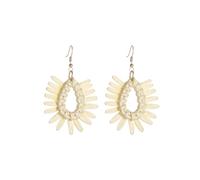 Ladies Handmade Rattan Earring - Tassel A Type Straw Wicker Earrings Bohemian Geometry Earring Circle Pie Shape Earrings, normal, Rattan, no