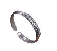 Ladies,Handmade Vintage Full Matte Craft Female Fashion Thai Matte Carved Heart Scripture Ethnic Clothing Accessories