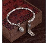 Ladies,Handmade Vintage S925 Retro Women'S Fashion Temperament Cai Tassel Adjustable Ethnic Clothing Accessories