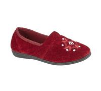 Ladies Hard Sole Indoor Outdoor Slippers Womens Shoes Size Moccasin Comfort New Burgundy-Astrid 3