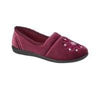 Ladies Hard Sole Indoor Outdoor Slippers Womens Shoes Size Moccasin Comfort New Heather-Astrid 3