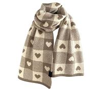 Ladies Hat Scarf and Gloves Set Camel Shawl Christening Gifts for Girls Back to School Season Women Winter Love Plaid Scarf Warm Shawl Thickened Scarf Discounted Items for Sale