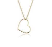 Ladies Heart Pendant Basic in 925 Sterling Silver Gold Plated