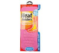Ladies Heat Holder Thermal Slipper Socks Size 4-8 uk, 37-42 eur, Candy Pink