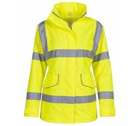 Ladies Hi-Vis Executive Jacket | High Visibility Waterproof Safety Workwear for Women | Reflective Lightweight Protective Coat with Multiple Pockets