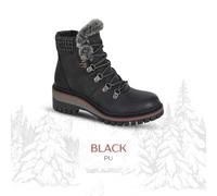Cipriata Ladies Ankle Boots TEODORA L725 – Memory Foam, Zip & D-Ring Hiker Style – Black